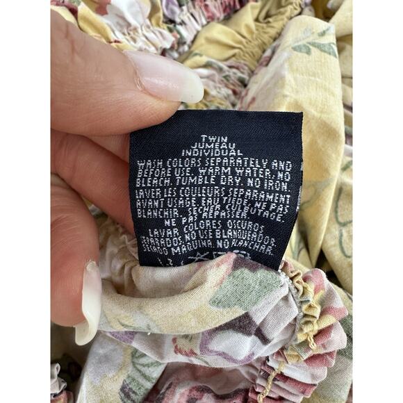 Vintage Ralph Lauren TWIN FITTED Sheet Sophie Brooke Yellow HUGE Garden Floral - Picture 5 of 6